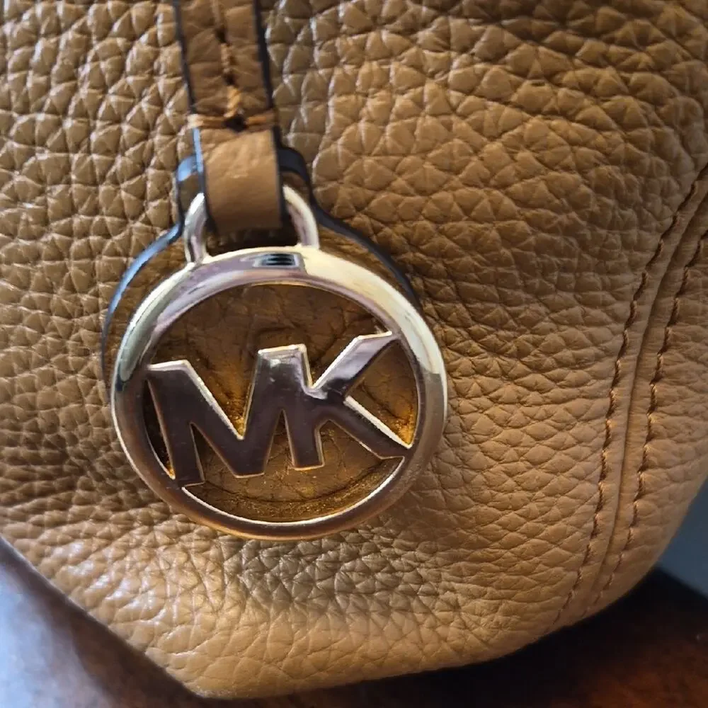 Michael Kors Camel Pebbled Leather Chain-Handle Tote EUC